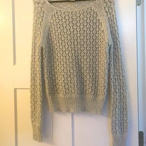 Sparkly gray knit sweater